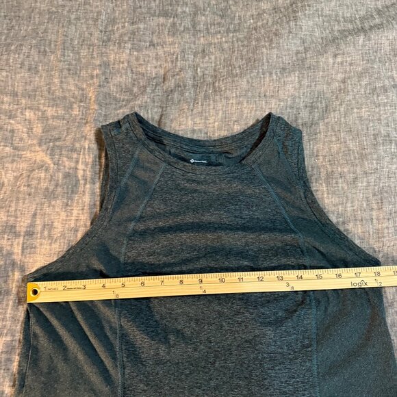 Members Mark Soft Rib Heathered Teal Crop Active Athletic Tank Shirt Women Large - Picture 4 of 5